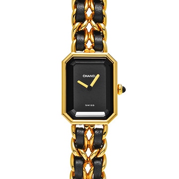 シャネル プルミエール L H0001 ブラック レディース 時計 【中古】【wristwatch】