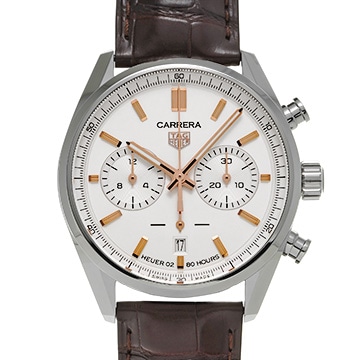 タグ ホイヤー カレラ ホイヤー02 クロノグラフ CBN2013.FC6483 ホワイト メンズ 時計 【中古】【wristwatch】