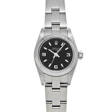 ロレックス オイスターパーペチュアル 76080 ブラック レディース 時計 【中古】【wristwatch】