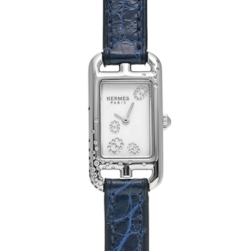 エルメス ナンタケット SM NA2.132 ホワイト/ダイヤモンド レディース 時計 【中古】【wristwatch】