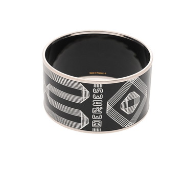 エルメス エマイユ TGM バングル ブラック/ホワイト エナメル レディース ジュエリー 【中古】【jewelry】