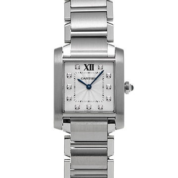 カルティエ タンク フランセーズ MM WE110007 シルバー/ダイヤモンド レディース 時計 【中古】【wristwatch】