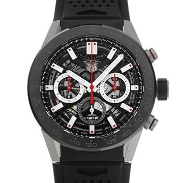 タグ ホイヤー カレラ キャリバーホイヤー02 クロノグラフ CBG2A10.FT6168 ブラック メンズ 時計 【中古】【wristwatch】