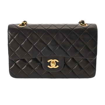 シャネル マトラッセ Wフラップ Wチェーンショルダー 23 ブラック A01113 ラムスキン レディース バッグ 【中古】【bag】