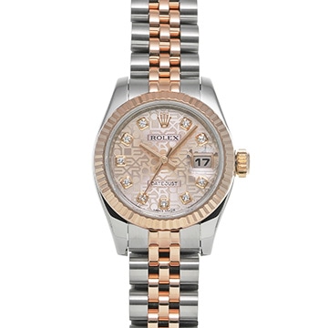 ロレックス デイトジャスト 179171G ピンクコンピュータ/ダイヤモンド レディース 時計 【中古】【wristwatch】