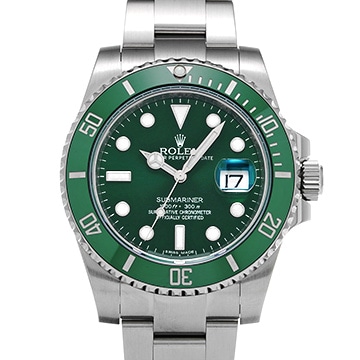 ロレックス サブマリーナ デイト 116610LV グリーン メンズ 時計 【中古】【wristwatch】