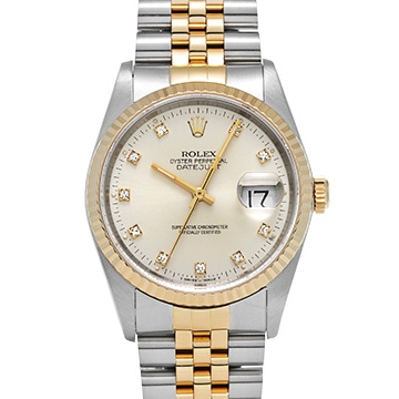 ロレックス デイトジャスト 16233G シルバー/ダイヤモンド メンズ 時計 【中古】【wristwatch】