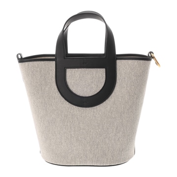 エルメス インザループ 23 エクリュ/ブラック トワルアッシュ/ヴォースイフト レディース バッグ 【中古】【bag】