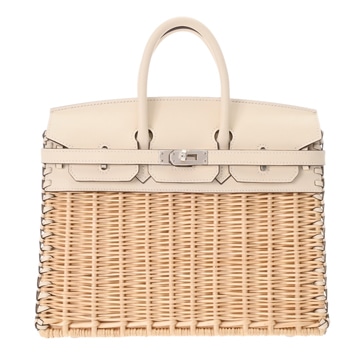 エルメス バーキン 25 ピクニック ナタ/ナチュラル ヴォースイフト/ラタン レディース バッグ 【未使用】【bag】