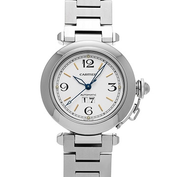カルティエ パシャC ビッグデイト W31044M7 ホワイト ユニセックス 時計 【中古】【wristwatch】