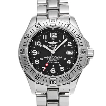 ブライトリング スーパーオーシャン スチールフィッシュ A183B39PFA ブラック メンズ 時計 【中古】【wristwatch】