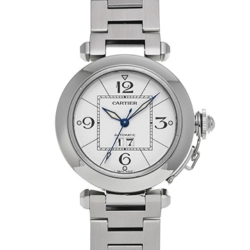 カルティエ パシャC ビッグデイト W31055M7 ホワイト ユニセックス 時計 【中古】【wristwatch】