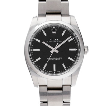 ロレックス オイスター パーペチュアル 114200 ブラック メンズ 時計 【中古】【wristwatch】