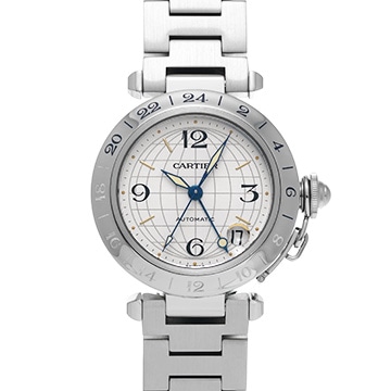 カルティエ パシャC メリディアン GMT W31029M7 シルバー ユニセックス 時計 【中古】【wristwatch】