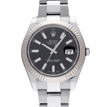ロレックス デイトジャストII 116334 ブラック メンズ 時計 【中古】【wristwatch】