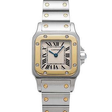 カルティエ サントス ガルベ SM W20012C4 アイボリー レディース 時計 【中古】【wristwatch】