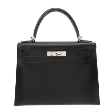 エルメス ケリー 28 外縫い 2WAY ブラック ボックスカーフ レディース バッグ 【中古】【bag】