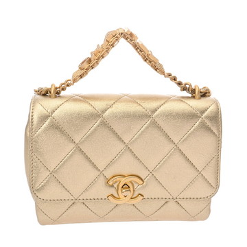 シャネル ミニフラップバッグ ゴールド AS3239 ラムスキン/ストラス レディース バッグ 【中古】【bag】