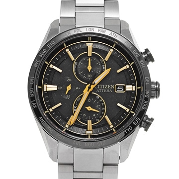 シチズン アテッサ ACT Line  HINODE COLLECTION 1,300本限定 AT8184-57E ブラック メンズ 時計 【中古】【wristwatch】