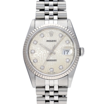 ロレックス デイトジャスト 16234G シルバーコンピュータ/ダイヤモンド メンズ 時計 【中古】【wristwatch】