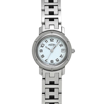 エルメス クリッパー ナクレ CL4.210 ホワイト レディース 時計 【中古】【wristwatch】