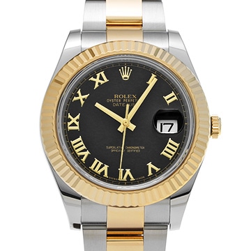 ロレックス デイトジャストII 116333 ブラック メンズ 時計 【中古】【wristwatch】