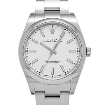 ロレックス オイスターパーペチュアル 39 114300 ホワイト メンズ 時計 【中古】【wristwatch】