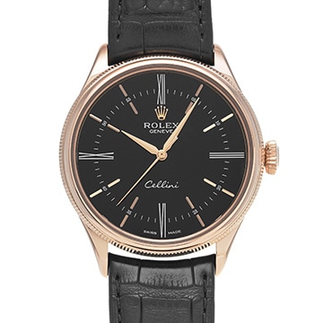ロレックス チェリーニ タイム 50505 ブラック メンズ 時計 【中古】【wristwatch】
