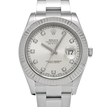 ロレックス デイトジャストII 116334G シルバー/ダイヤモンド メンズ 時計 【中古】【wristwatch】