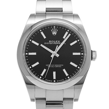 ロレックス オイスターパーペチュアル 39 114300 ブラック メンズ 時計 【中古】【wristwatch】