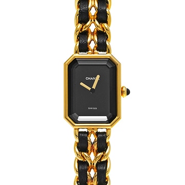 シャネル プルミエール M H0001 ブラック レディース 時計 【中古】【wristwatch】