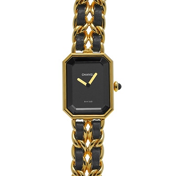 シャネル プルミエール L H0001 ブラック レディース 時計 【中古】【wristwatch】
