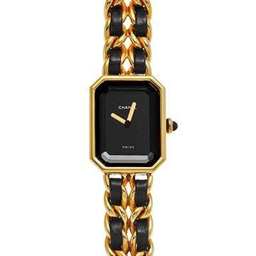 シャネル プルミエール M H0001 ブラック レディース 時計 【中古】【wristwatch】