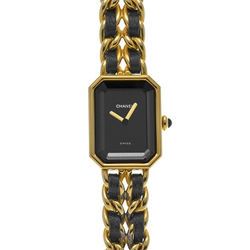 シャネル プルミエール L H0001 ブラック レディース 時計 【中古】【wristwatch】