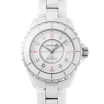 シャネル J12 ピンクライト　世界限定1200本 H4864 ホワイト/ダイヤモンド レディース 時計 【中古】【wristwatch】