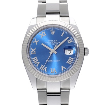 ロレックス デイトジャスト 41 126334 アズーロブルー メンズ 時計 【中古】【wristwatch】