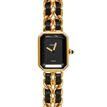 シャネル プルミエール L H0001 ブラック レディース 時計 【中古】【wristwatch】
