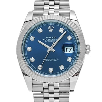 ロレックス デイトジャスト 41 126334G ブルー/ダイヤモンド メンズ 時計 【新品】【wristwatch】