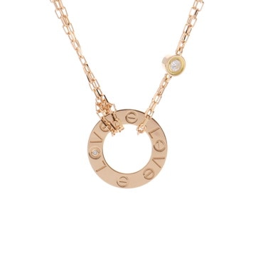 カルティエ ラブサークル ネックレス 2PD ゴールド K18イエローゴールド YG レディース ジュエリー 【中古】【jewelry】