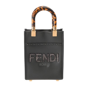 フェンディ サンシャインショッパー ミニ ダークグレー 8BS051 AHN5 カーフレザー レディース バッグ 【中古】【bag】