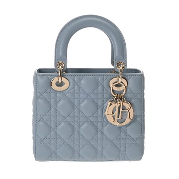 ディオール カナージュ LADY DIOR ABCDIOR スモールバッグ ブルー M05380NGE ラムスキン レディース バッグ 【中古】【bag】
