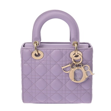 ディオール LADY DIOR MY ABCDior スモールバッグ パープル M0538ONGE ラムスキン レディース バッグ 【中古】【bag】