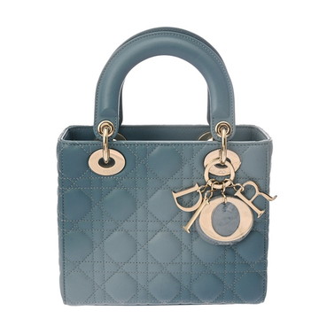 ディオール カナージュ LADY DIOR ABCDIOR スモールバッグ ブルー M05380NGE ラムスキン レディース バッグ 【中古】【bag】