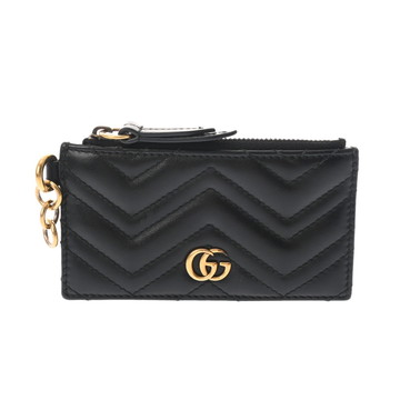グッチ コインカードケース GGマーモント ブラック 546582 534563 レザー ユニセックス 財布 【中古】【purse】