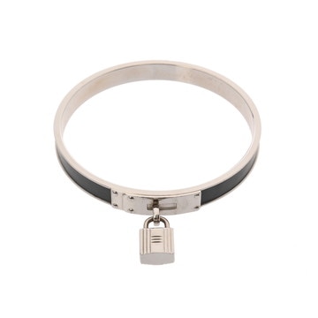 エルメス ブレスレット ケリーバングル ブラック/シルバー金具 メタル レディース ジュエリー 【中古】【jewelry】