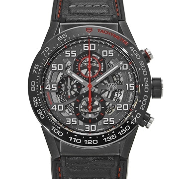 タグ ホイヤー カレラ キャリバーホイヤー01 クロノグラフ CAR2A1H.FT6101 ブラック メンズ 時計 【中古】【wristwatch】