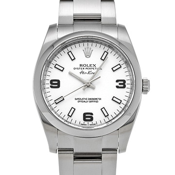 ロレックス エアキング 114200 ホワイト メンズ 時計 【中古】【wristwatch】