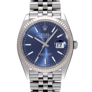 ロレックス デイトジャスト 36 126234 ブライトブルー メンズ 時計 【中古】【wristwatch】