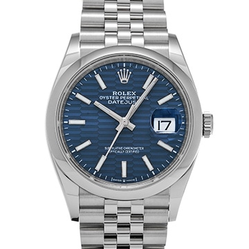 ロレックス デイトジャスト 36 126200 ブライトブルー フルーテッドモチーフ メンズ 時計 【中古】【wristwatch】