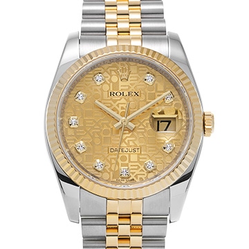 ロレックス デイトジャスト 116233G シャンパンコンピュータ/ダイヤモンド メンズ 時計 【中古】【wristwatch】